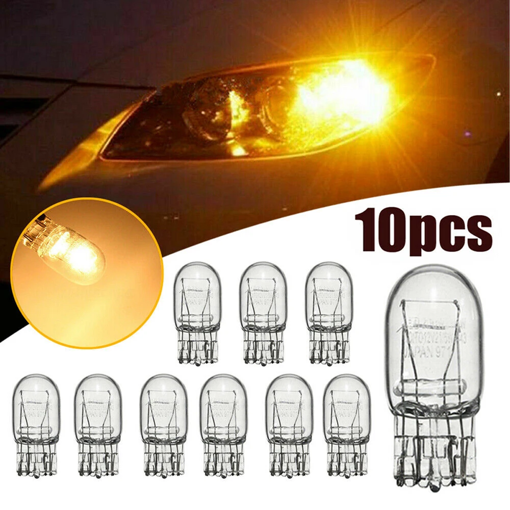 

10Pcs T20 7443 W21 5W Clear Glass Turn Signal Brake Stop Tail Lights Bulb Daytime Running Lights Turn Stop Brake Tail Bulbs