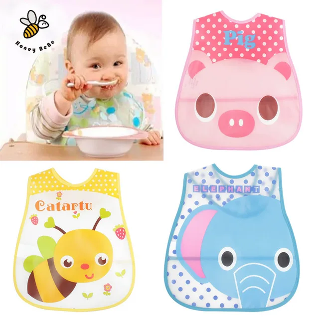 2016 High Quality Cartoon Baby Bibs Scarf Girl and Boy Waterproof Silicone Bib Set Bandana Apron Newborn Accessories EVA | Детская