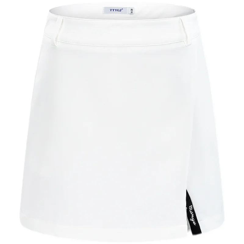 

Women's Cotton Anti Glare Golf Short Skirt White And Black Sports Culottes Buttocks Skirt