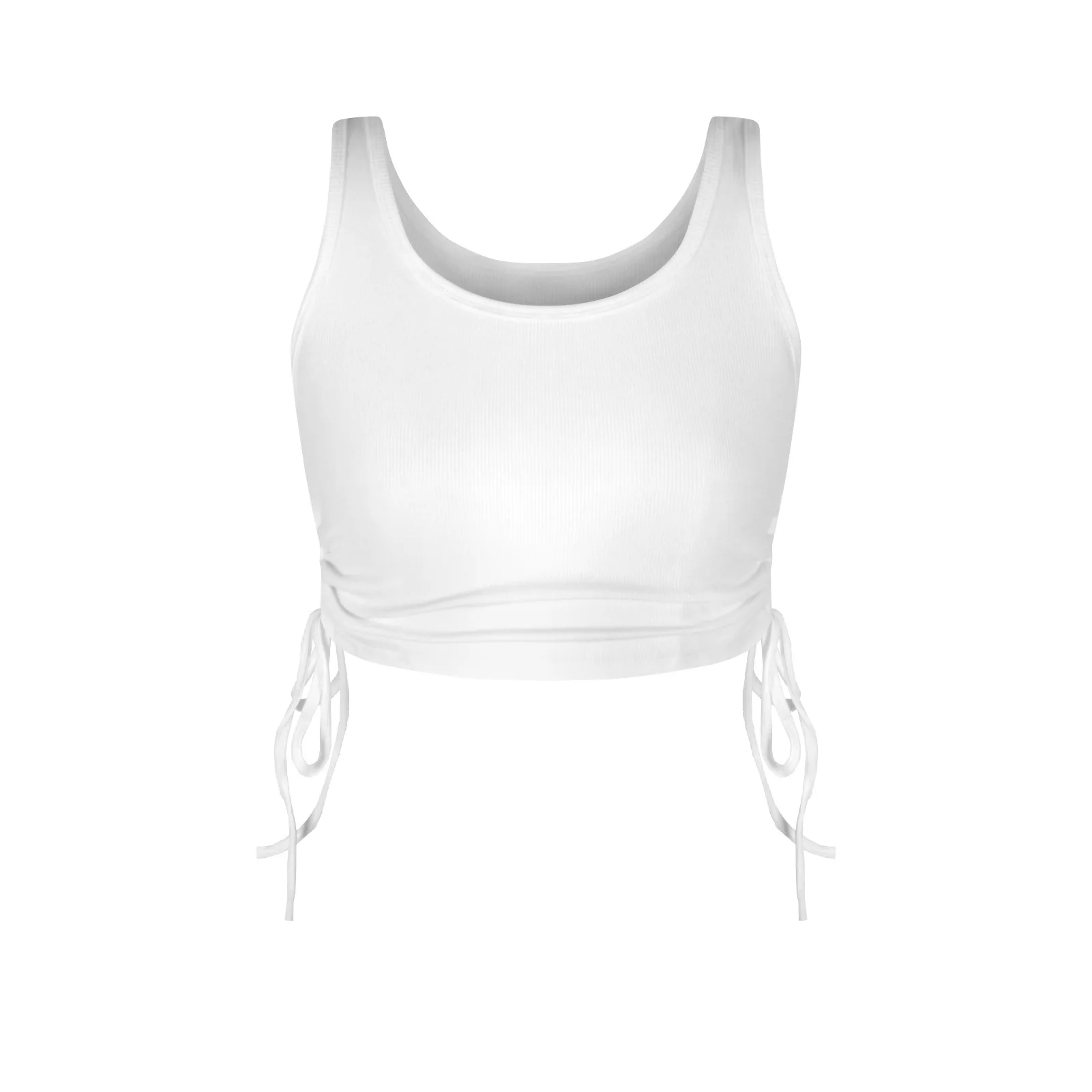 

6-color Cotton Summer New Product Drawstring Thread Ultra Short Vest Sexy European And American Fashion Summer Crop Top Camisole