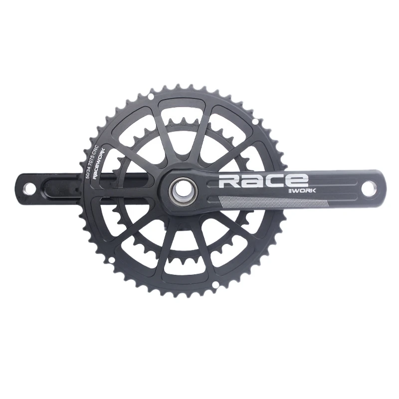 

Цепь для шоссейного велосипеда RaceWORK, 170 мм, 50-34 Т, 10 /11/12 скоростей