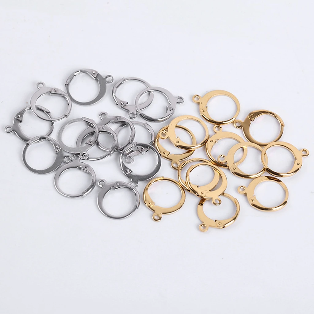 

20 Pcs/Lot 14x12mm Stainless Steel Diy French Earring Hooks Wire Settings Base Hoops For Jewelry Making Accessories
