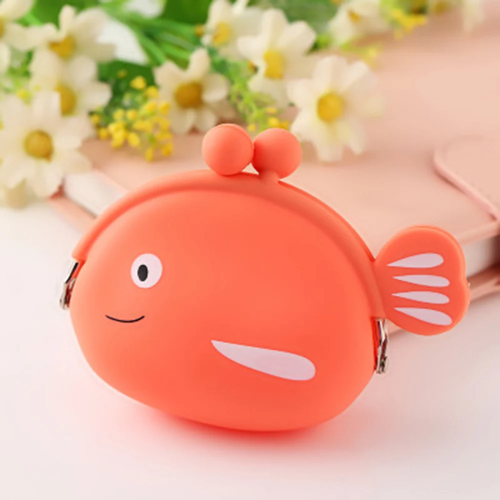 

1pcs New Fashion Girls Mini Silicone Coin Purse Fish Small Change Wallet Purse Women Key Wallet Coin Bag For Children Kids Gifts