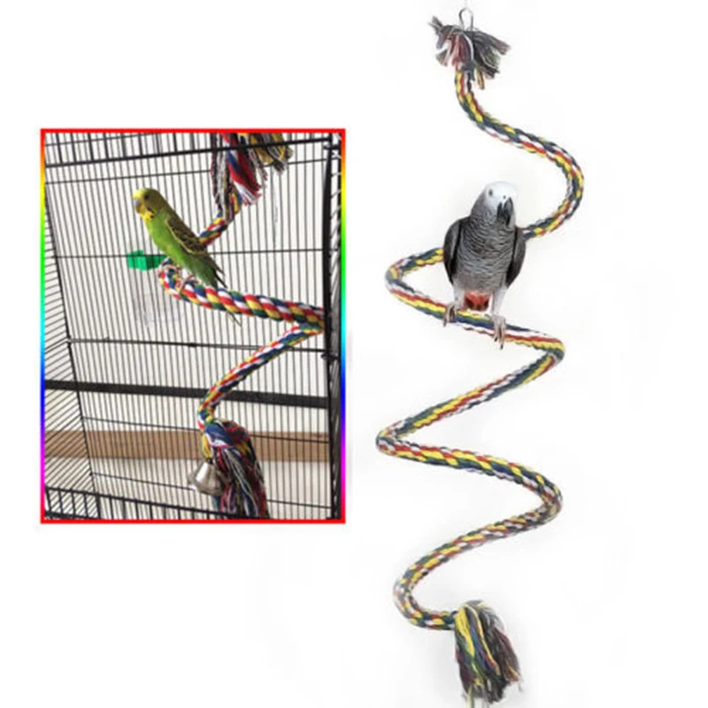 Хлопчатобумажная ткань жердочка для птицы Игрушка хлопок стойка сидения