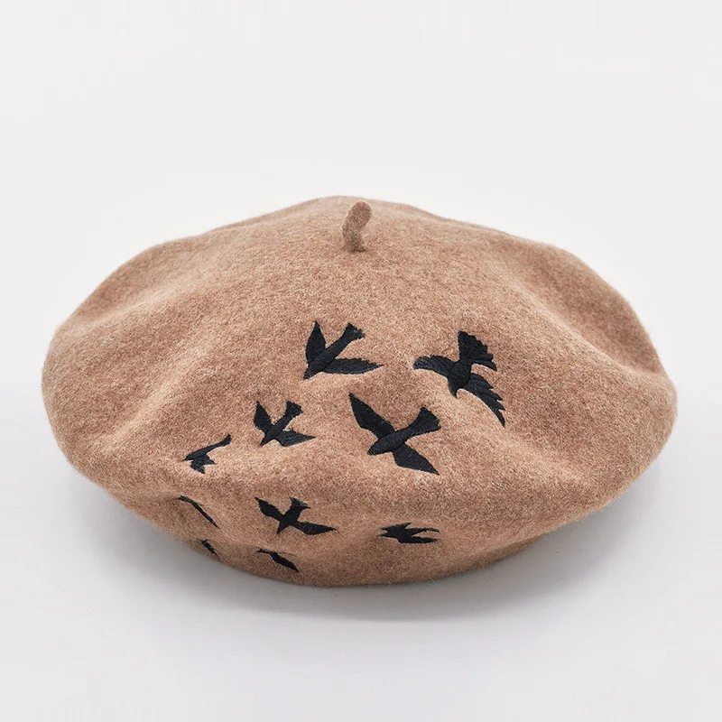 Французский художник женские шапки береты 100% чистая шерсть берет зимняя Толстая