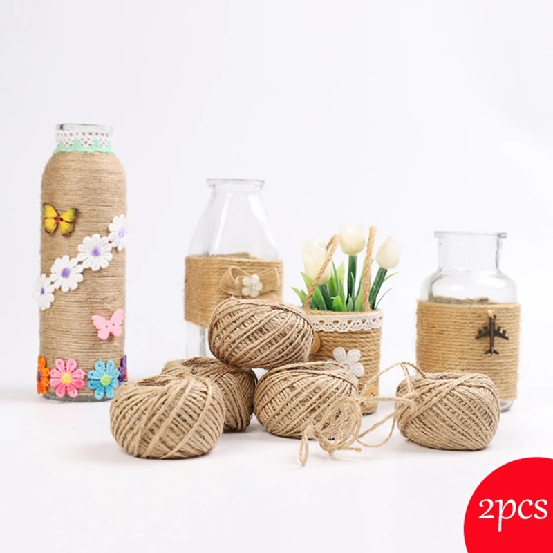 2 рулона натуральной пеньковой веревки джутовая лента для рукоделия