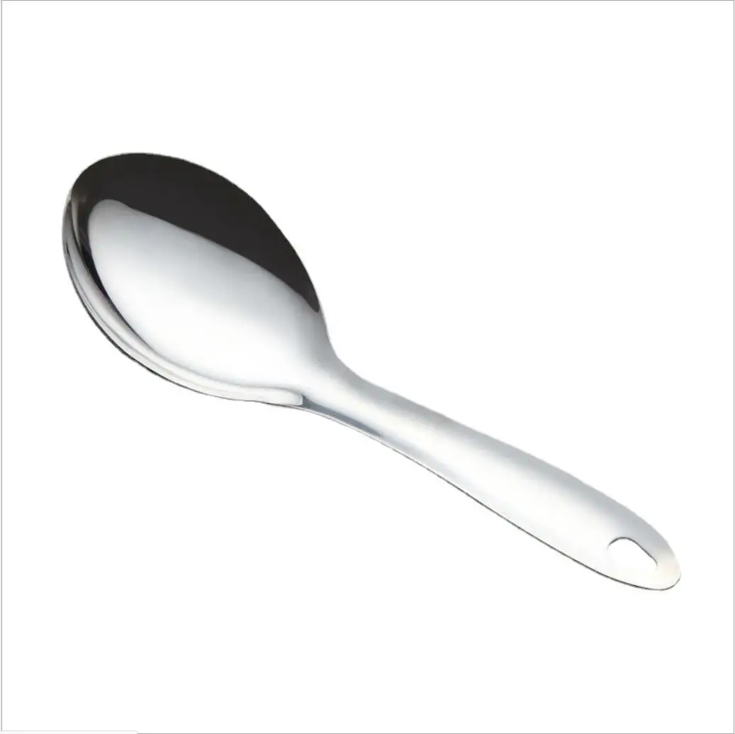 

Stainless Steel Rice Spoon Soup Spoon Serving Spoons Deepen Thicken Large Capacity Small Spoon Creative Cinnerware H0371