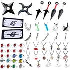 Аксессуары Кольцо Наруто кунай шурикен ожерелье Аниме экшн-фигурки Какаси Косплей удзумаки зумаки Ювелирные изделия Детская игрушка подарок