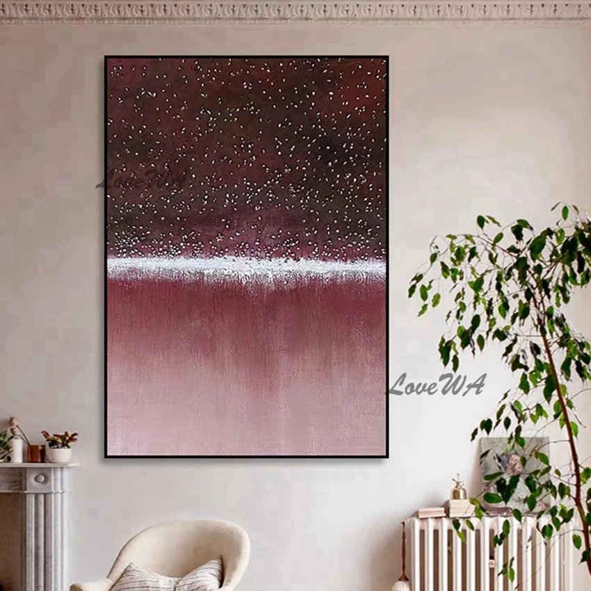 Dark Red Abstract Oil Painting With Dot Patterns New Arrival Home Decoration Wall Canvas Large Lliving Room Picture Unframe | Дом и сад