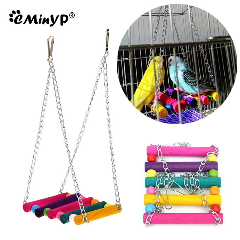 Parrot Toys Pet Bird Cage Swing Hammock Small Birds Chewing Toys for Parakeets Cockatiel Conures Finches Budgie Macaws Love Bird