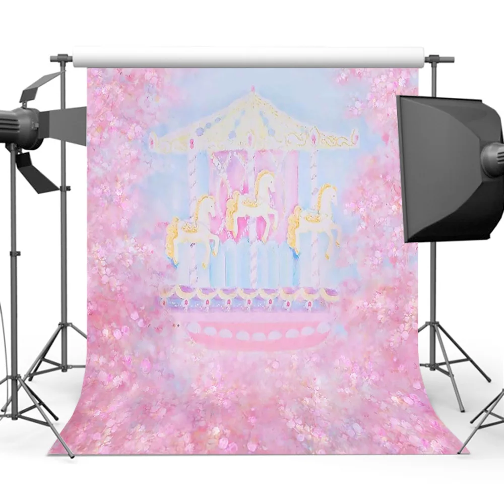 

Mehofoto мультфильм розовый фон фотографии новорожденных детей день рождения