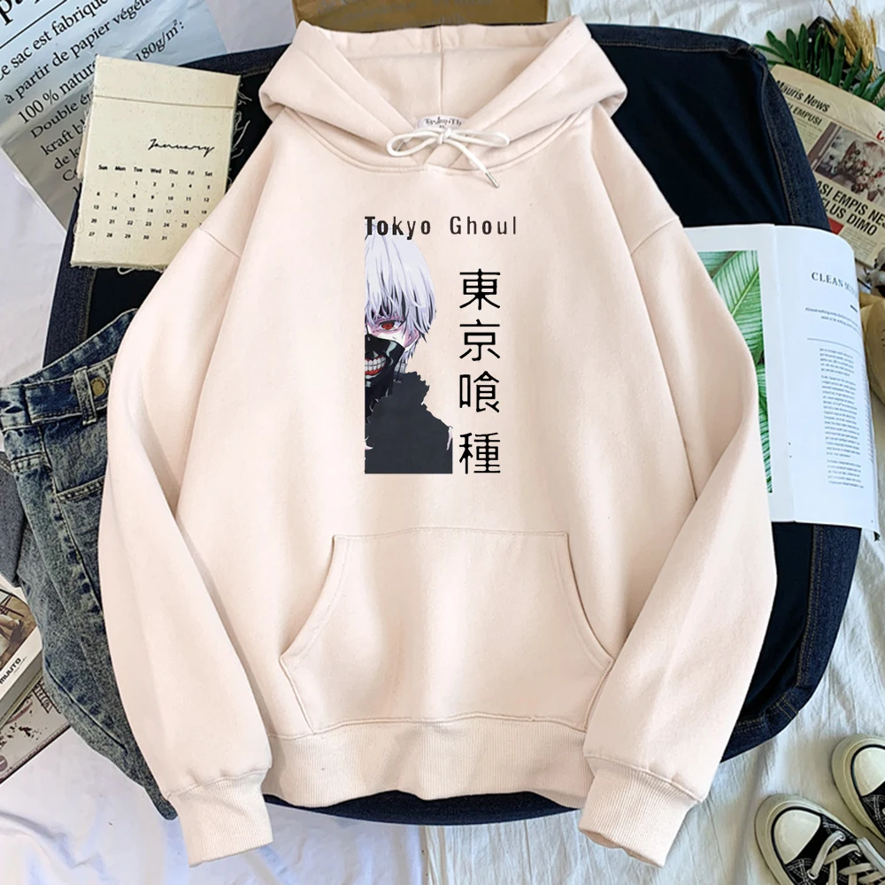 

Females Hoodie Anime Tokyo Ghoul Jin Muyan Printed Hoody Woman O-Neck Fashion Plus Size Tracksui Autumn Fleece Warm Ladies Hoody
