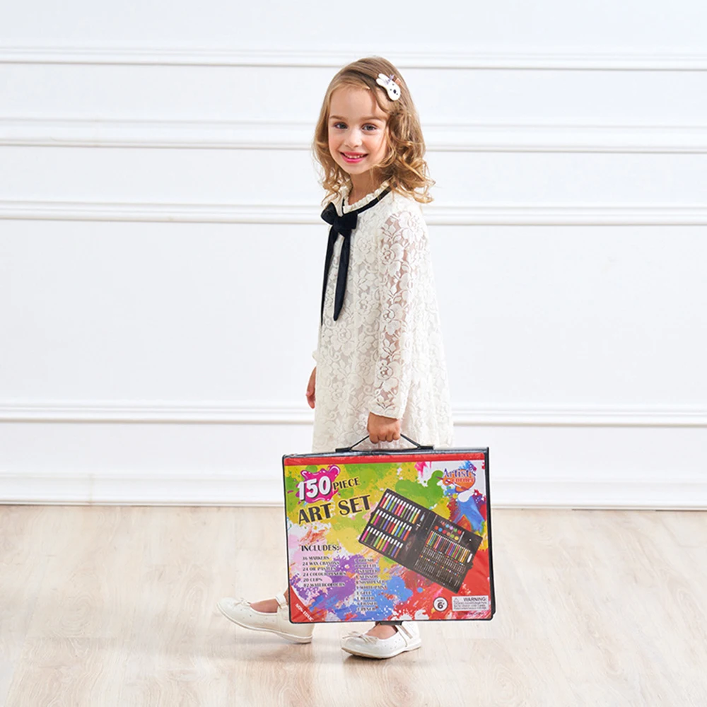 150 шт. роскошный Художественный набор художественная коробка для рисования с