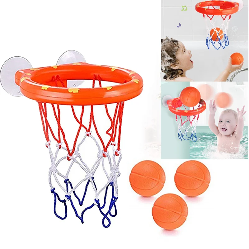 

Kids Funny Bath Toys Hoop Balls Basketball Safe Plastic Bathtub Shooting Game Toy Mini Bathroom Basketball Suctions Cup Children