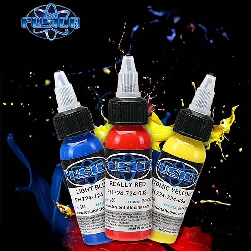 New Fusion Tattoo 16 Color Ink Set 1oz 30ml / Bottle | Красота и здоровье