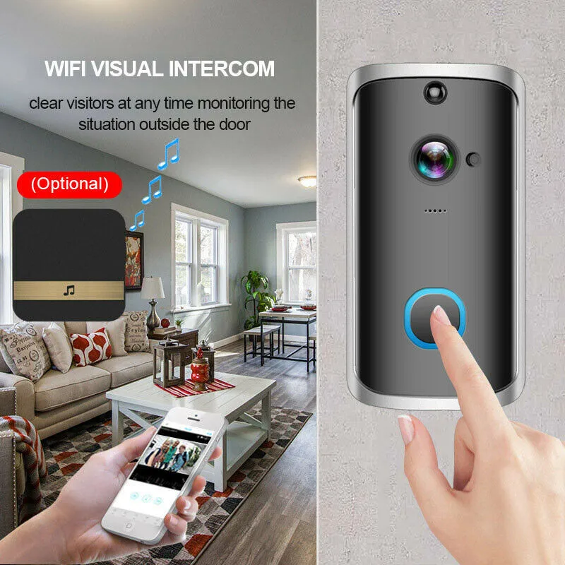 PYMH Wi-Fi беспроводной видеодомофон двусторонний разговор Смарт дверной звонок камеры безопасности