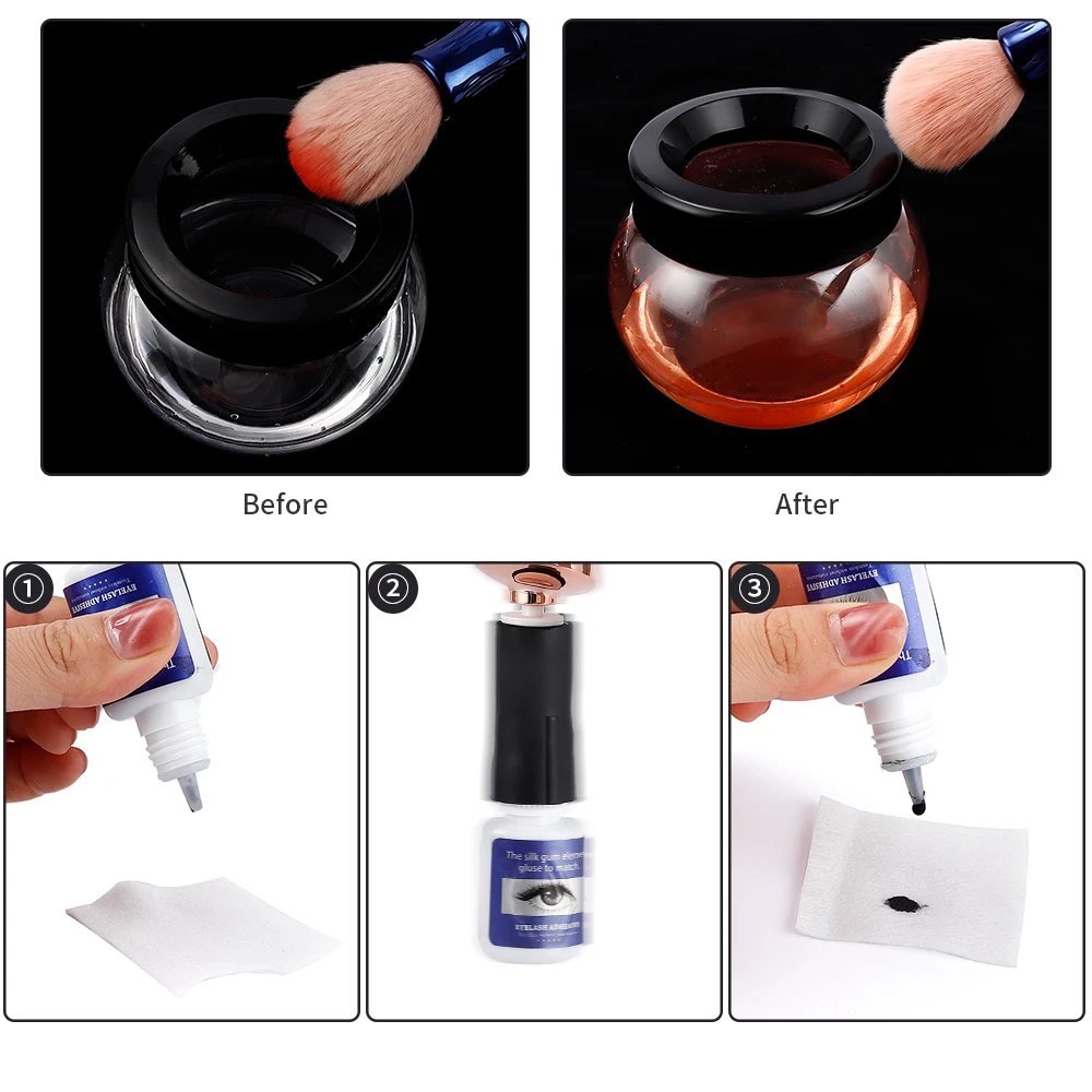 

Electric Nail Polish Makeup Brush Shaker eyelash glue Tattoo Ink Pigment Liquid Shaking Machine Brush Washing Cleaning Bottle
