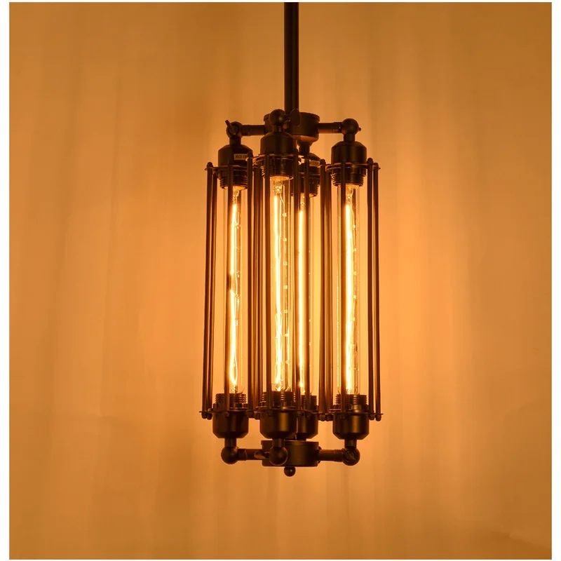 Железный подвесной светильник в стиле лофт с 4 лампочками Эдисона. Ночной клуб