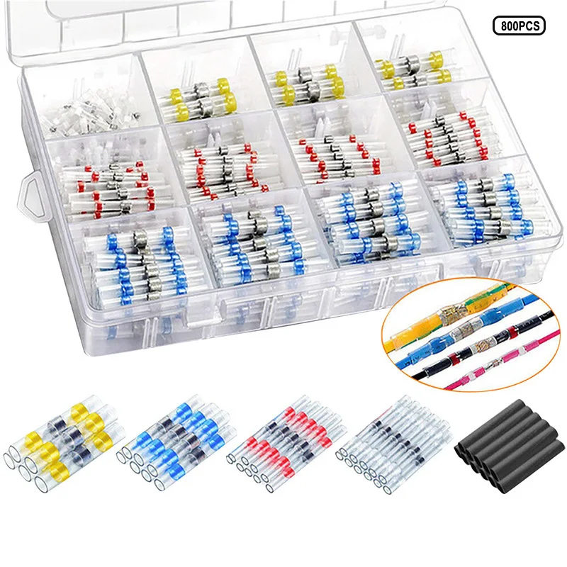 

800 шт., Термоусадочные соединители для припоя