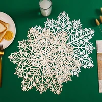 pvc snowflake hollow nordic style non slip kitchen placemat coaster insulation pad dish coffee table mat home hotel decor