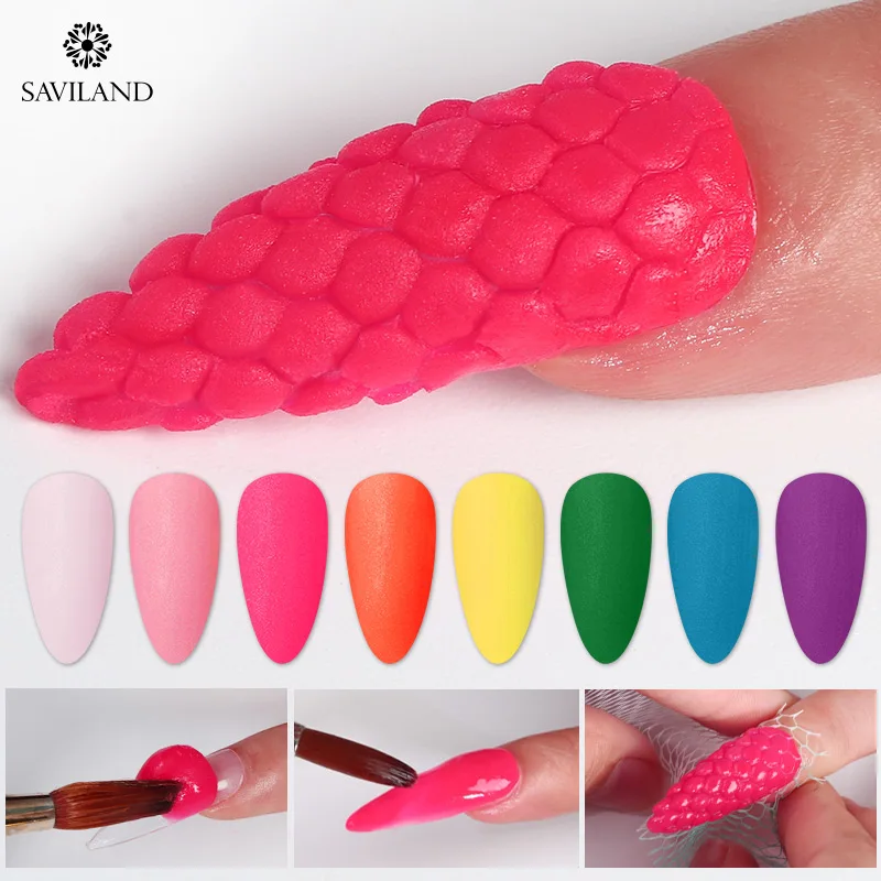 Акриловый порошок SAVILAND светится в темноте окунающий хлопья блестящий розовый