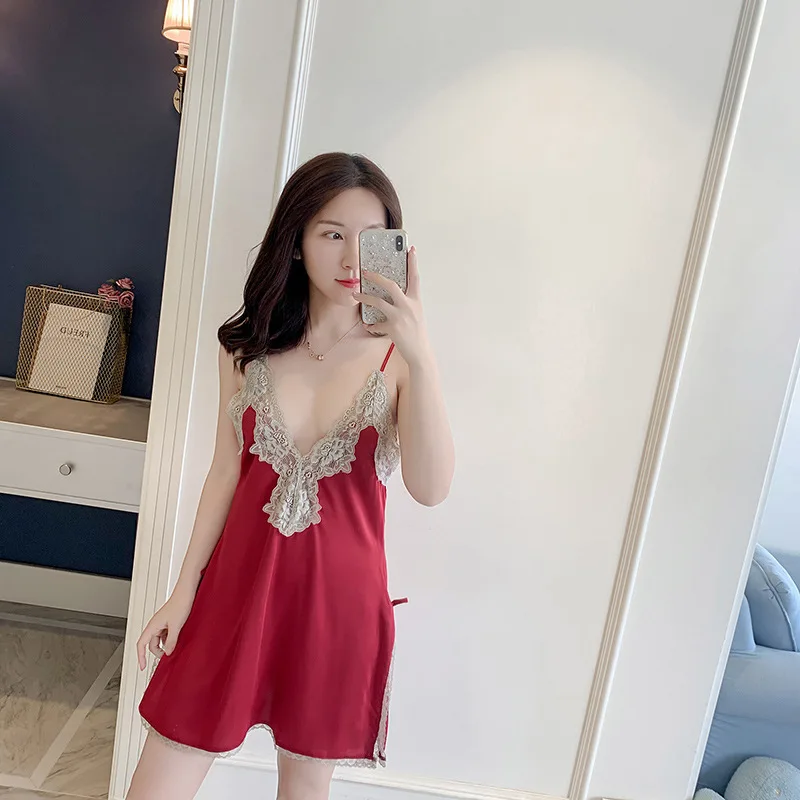 

Female Casual Kimono Bathrobe Gown Sexy Intimate Lingerie Homewear Satin 2PCS Suit Nightgown Sleepwear Nightdress