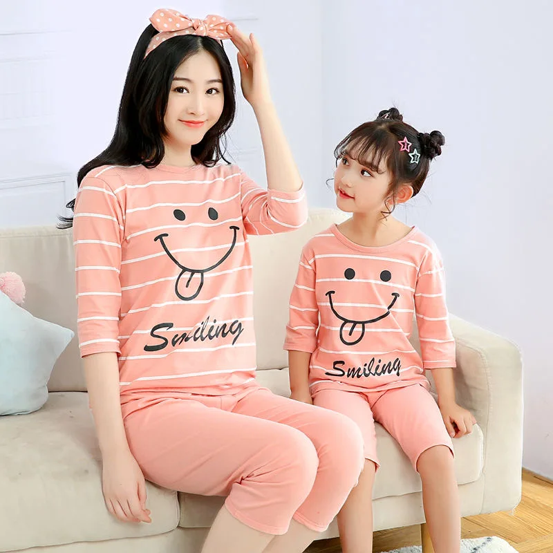 Пижамный комплект женский летний хлопковой одежды для сна с коротким рукавом