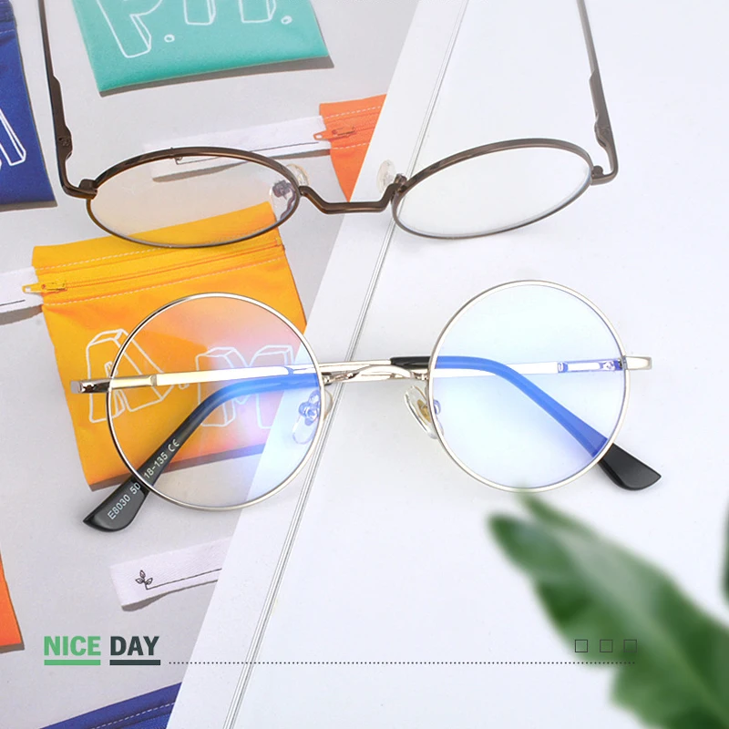 Elbru прозрачные линзы очки для женщин и мужчин анти Синие лучи металлическая