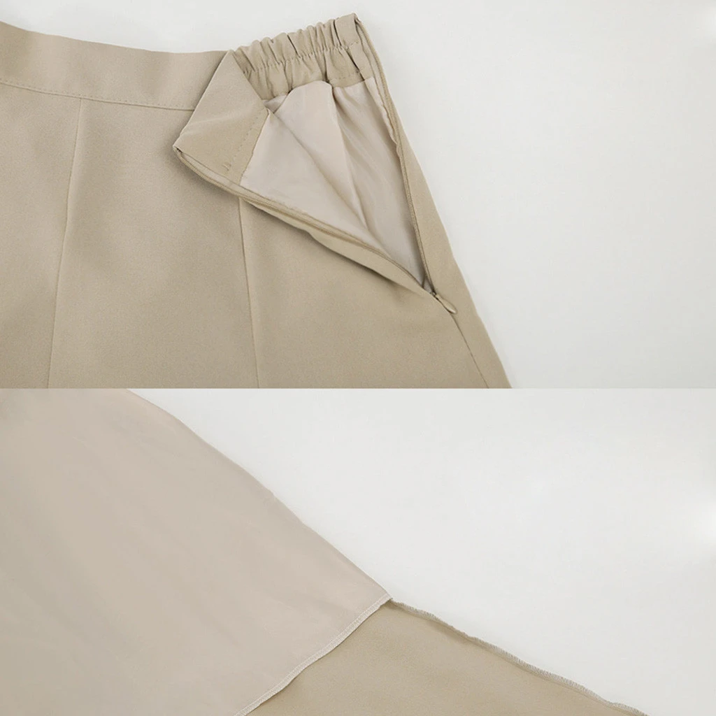 Женская длинная Плиссированная Юбка со страусом Повседневная тонкая Однотонная