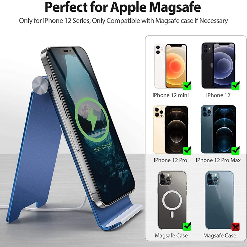 Wireless Charger Holder Desk Mount Phone Bracket Charging Stand For Iphone 12/12 Pro/12 Mini/12 Pro Max