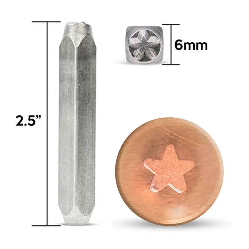 

3Pcs Star Moon Cross Metal Punch Stamping Tool Leather Wood Jewelry Making Tools