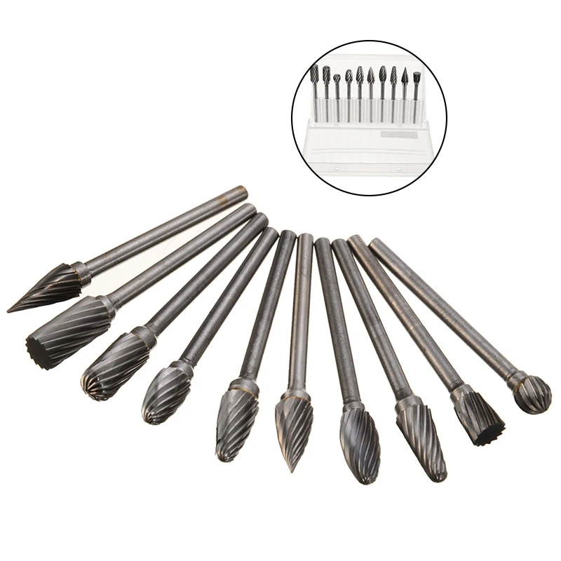 Новый 10 шт. 3 мм хвостовик Вольфрамовая сталь твердосплавные ротационные точки