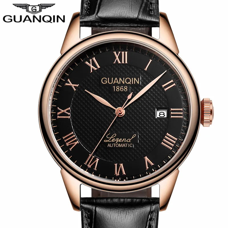 GUANQIN 2017 мужские часы автоматические золотые лучший бренд роскошные механические