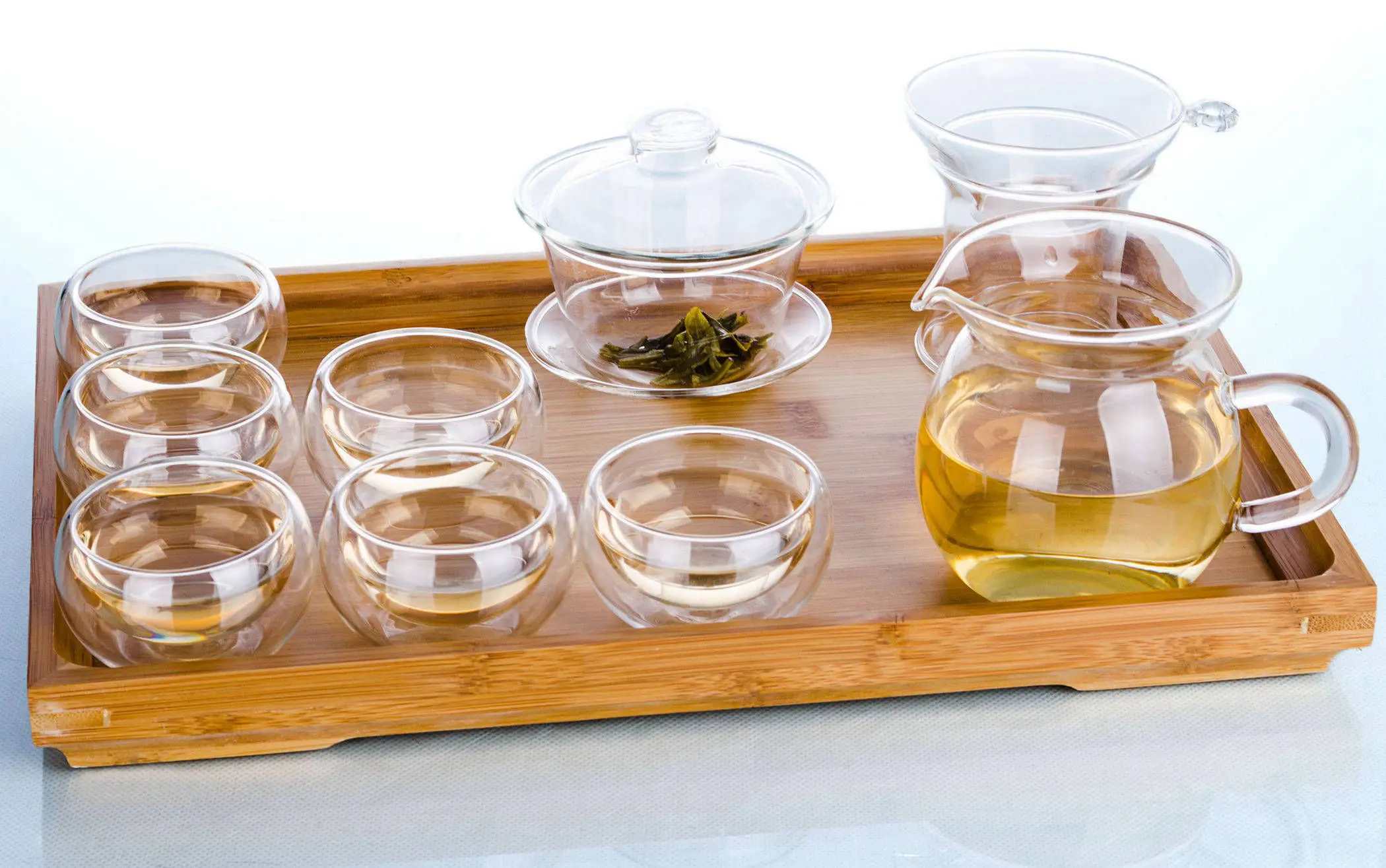 1x 10 в 1 кунг фу стеклянный чайный набор жаростойкое стекло Gaiwan горшок + ситечко