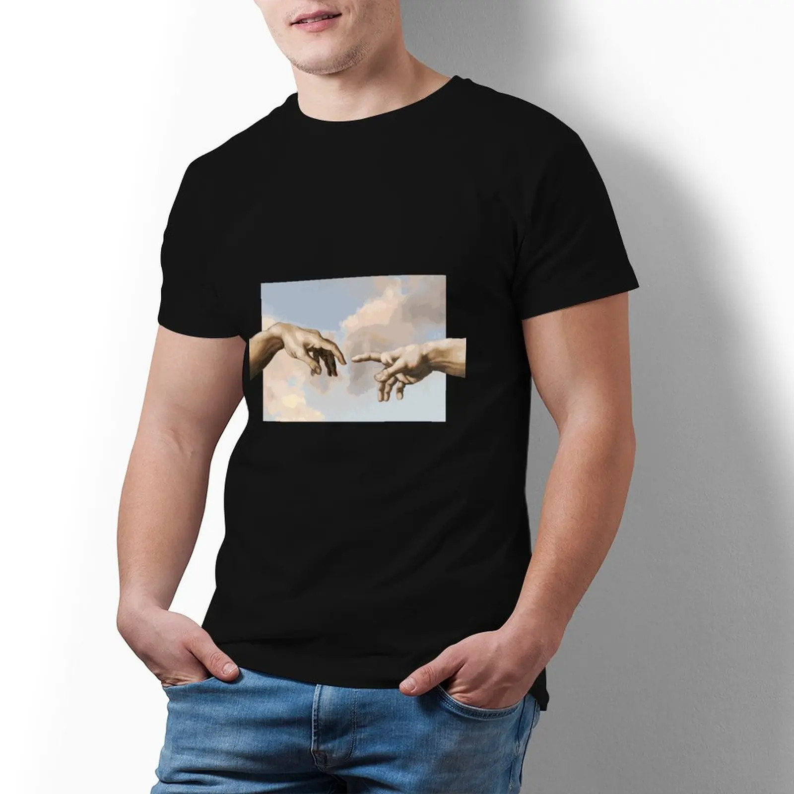 

Футболка Микеланджело Fun, 100 хлопок, футболка с коротким рукавом, Классическая футболка с принтом, мужская модель