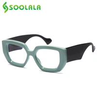 soolala wide arms square eyeglasses frame women men myopia prescription anti blue light lenses transparent computer eyewear