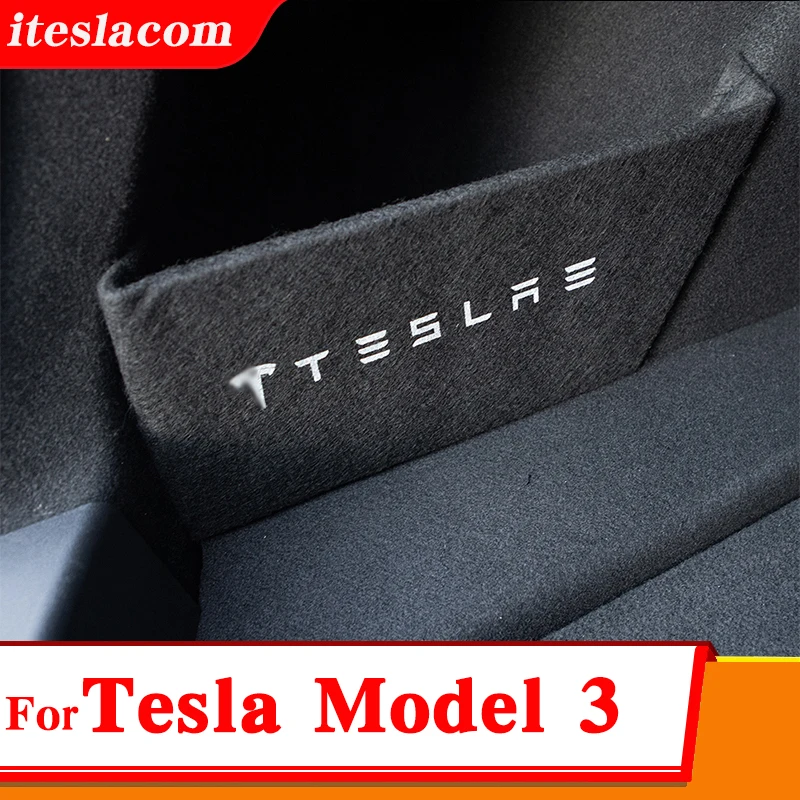 

New Tesla Model 3 Trunk Partition Baffle Accessories For Model3 2017-2021 Car Tail Box Both Sides Trunk Organizer Storage Baffle