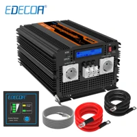 edecoa ups battery charger inverter pure sine wave 3500w dc 12v to ac 220v power inverter with lcd display remote controller