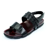 hulangzhishi crocodile men sandals men crocodile shoes comfortable breathable beach shoes fashion leisure male sandals