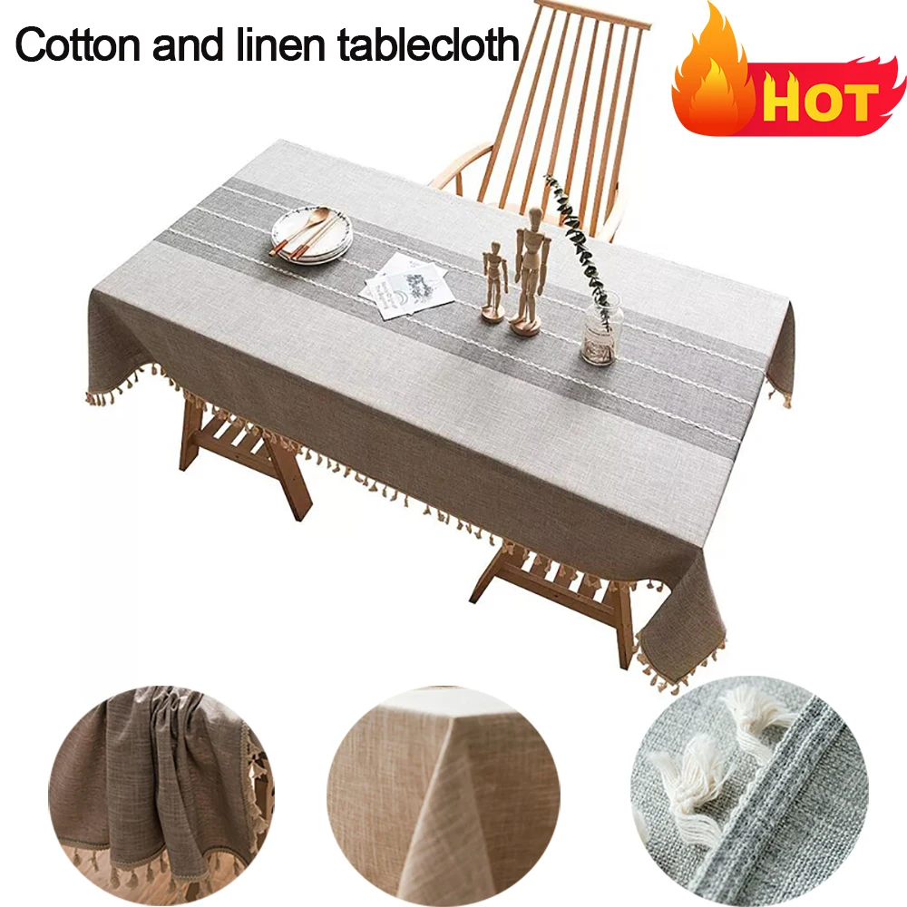 

Multi Size Rectangle Table Cloth Cotton Linen Square Tablecloth Decorative Dinner Cover For Home Party Banquet Wedding Decoartio
