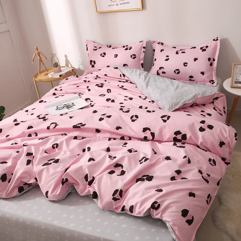 

Bedding Set Bed Linen Euro Quilt for Home Duvet Cover 220x240 Bedspreads Single Double King Adult Bedroom Kawaii Textile Pink