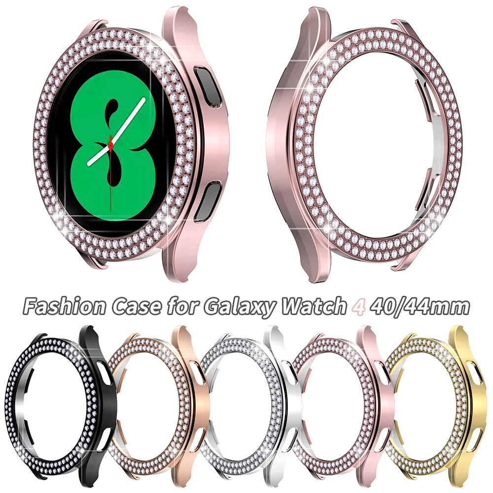 Women Diamond Hollow Cover for Samsung Galaxy Watch 5 4 40mm 44mm Case Watch4 Hard PC Bumper Bling Frame Exquisite Jewelry Shell