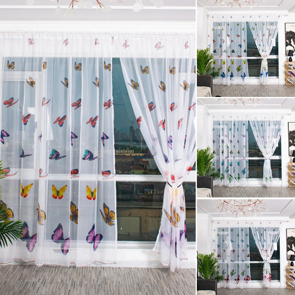 100x200 см занавески из тюля для окна прозрачные газовые Занавески спальни