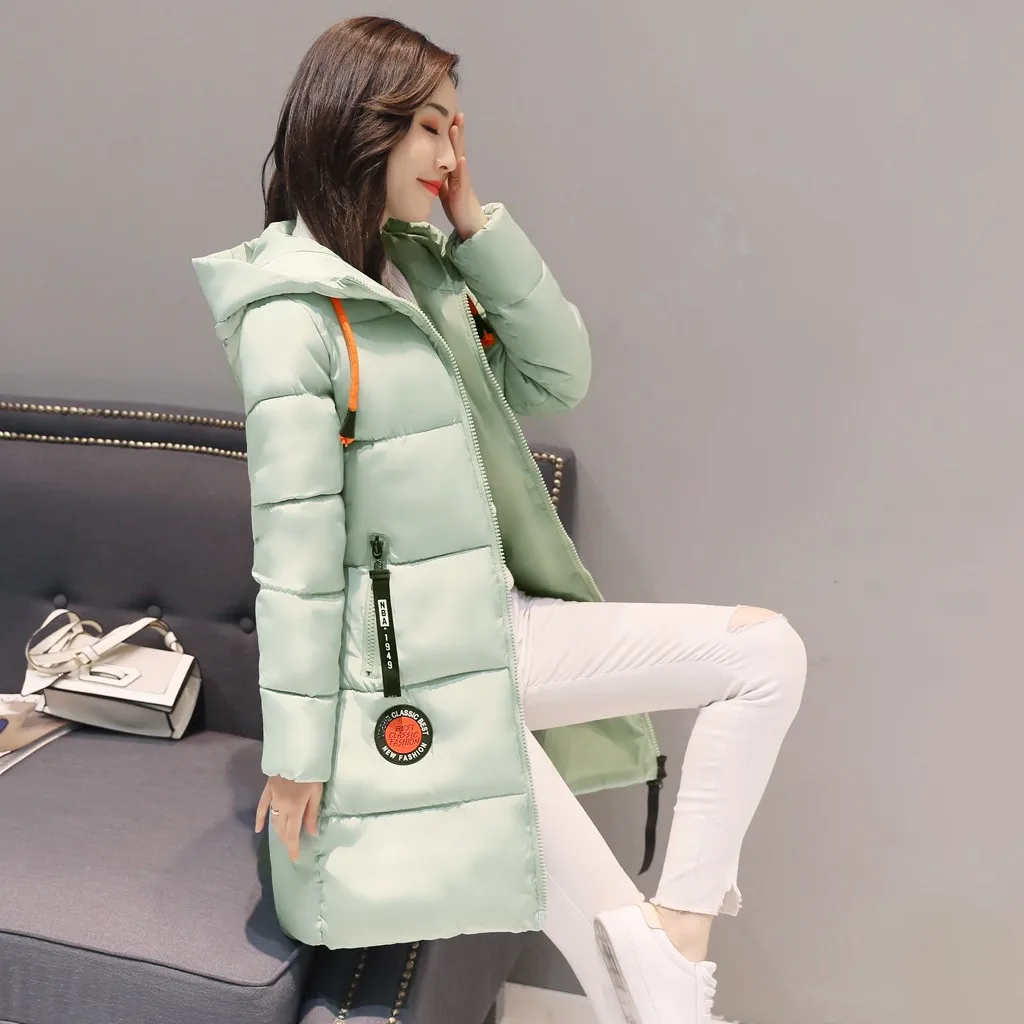 Womail, parkas-mujer-, зимняя куртка, Женское пальто, парка с капюшоном, куртка, Женская хлопковая парка, для женщин, большой размер