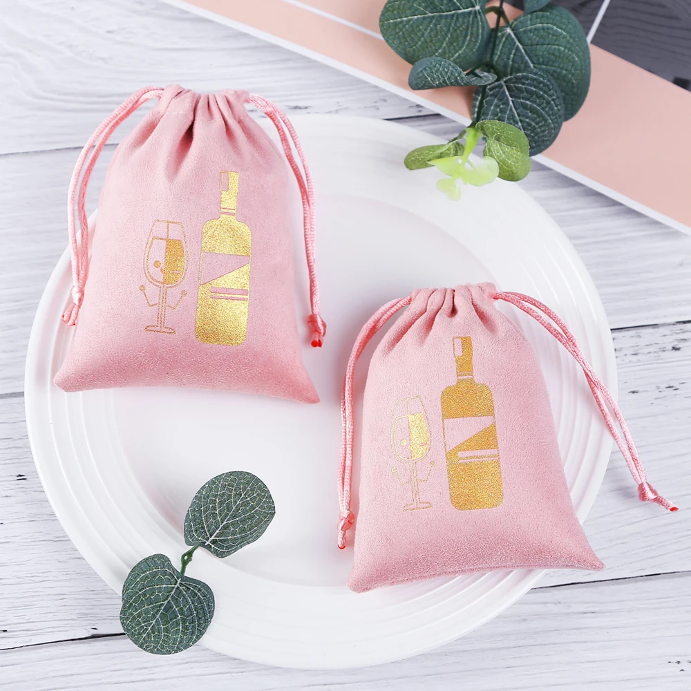 100 розовые оригинальные упаковочные мешочки с индивидуальным логотипом