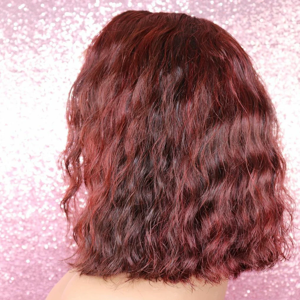 

Short Bob Curly Water Wave Brazilian Human Hair Lace Frontal Wig With Baby Hair Free Part Pre Plucked For Black Women