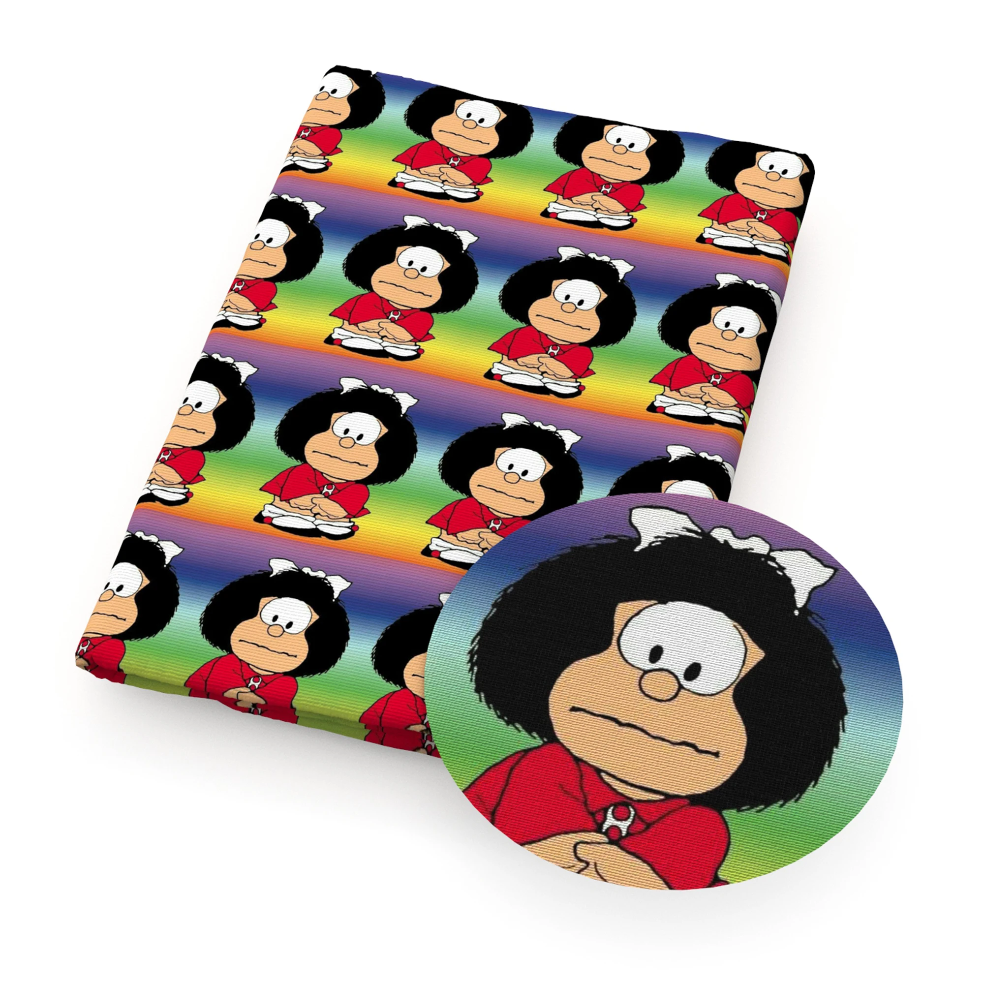 Девочка мультфильмы полиэстер хлопок Материал Mafalda ткань Пэчворк Ткань Дети