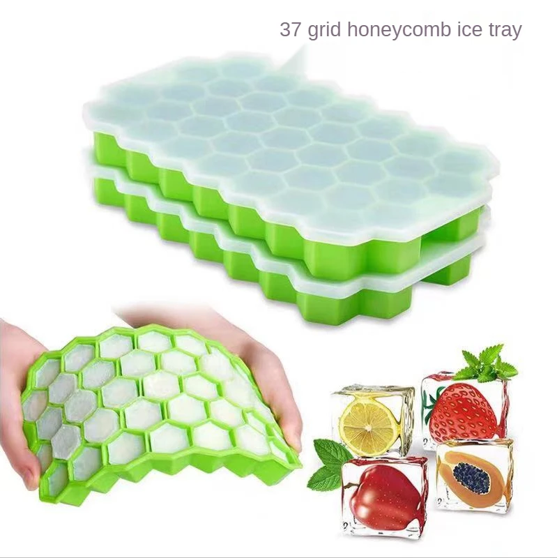 

Summer ice honeycomb tray with removable cover silicone mold