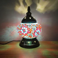 turkish lamp mosaic glass bedside table lamp moroccan lantern tiffany style night light marrakech light for table room decor