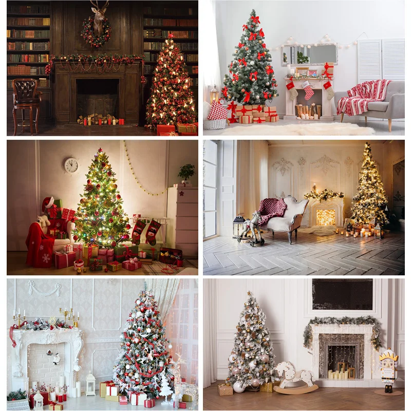 

Vinyl Christmas Day Indoor Theme Photography Background Christmas Tree Children Backdrops For Photo Studio Props 712 CHM-121